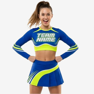 Uniformes de cheerleading OEM avec logo en strass, vente en gros, style personnalisé, pour tournois, danse, compétitions scolaires - Product Image 2