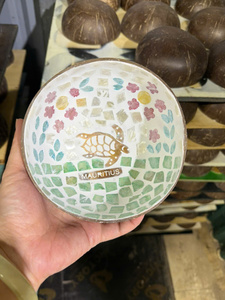 MÁS VENDIDO: Cuenco de Coco Decorativo Premium con Incrustaciones de Nácar, Sostenible, de Alta Calidad, Ecológico, para Decoración - Product Image 2