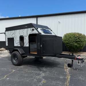 Customizable Steel Teardrop Camper Travel Trailer Road Trip Compact Design Modern Mini Caravan Slide-Out <b>Kitchen</b> Leaf 4 Person - Product Image 6