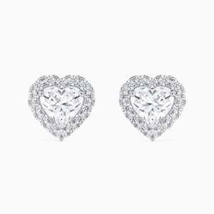 Pendientes de Oro de 14K con Baño de Rodio y Diamantes de Laboratorio en Forma de Corazón con Halo, 0.33 CT, Certificados por IGI, Regalo de Lujo para Compromiso o Boda para Mujer - Product Image 1