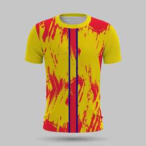 Maillot de football sublimé pour homme, manches courtes, anti-transpiration, coupe athlétique, col rond, design dégradé, toutes saisons - Product Image 2