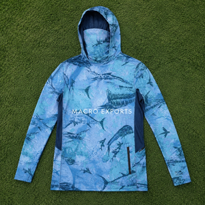 Sweat à capuche de pêche pour homme, sublimation, coupe-vent, UPF 50, imperméable, respirant, anti-UV, taille adulte - Product Image 1