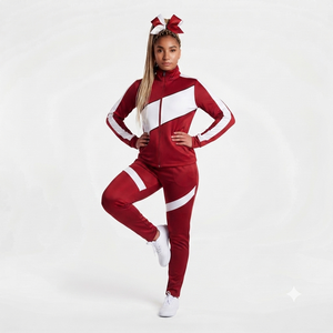 Custom Women Cheerleading Sportswear Tracksuit Matching <b>Jacket</b> and Pants Set Lightweight Athletic Team Uniform - Product Image 6