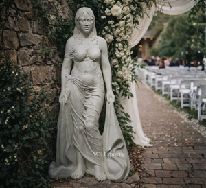Escultura de Dama Artística Moderna Hecha a Mano, Artesanía de Lujo, Decoración para Jardín de Bodas, Estatua (Resina de Poliéster con Acabado Mármol) - Product Image 2
