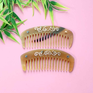 Peigne en corne de buffle UNIQUE pour cheveux, peigne en corne naturelle colorée de qualité supérieure pour extensions capillaires, fabriqué au Vietnam - Product Image 1