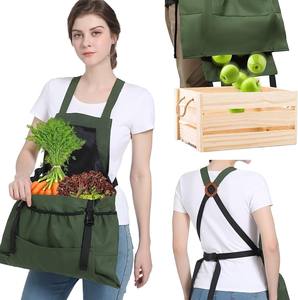 Grembiule da Giardinaggio Unisex in Resistente Tela di Cotone Premium con Tasche e Sacca Interna con Coulisse - Product Image 1