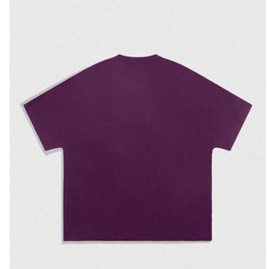 T-shirt personnalisé à imprimé graphique violet, motif masqué, en coton épais, pour homme, style streetwear Y2K, coupe oversize, vente en gros - Product Image 2