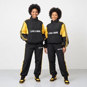 Ensemble de survêtement coupe-vent unisexe, veste et pantalon imperméables légers imprimés sur mesure, col montant, coupe-vent unisexe - Product Image 6