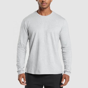 เสื้อยืดแขนยาวผู้ชายผ้าฝ้ายใยไผ่สีพื้นแฟชั่นขายส่งใหม่ปี 2025 - Product Image 1