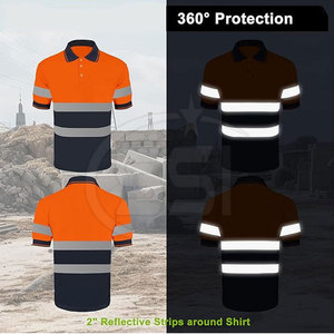 Field Operations Safety <b>Polo</b> Shirt ANSI Class 2 Waterproof High Visibility Lightweight Reflective Uniform Comfortable Design - Product Image 4