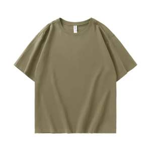 เสื้อยืดคอตตอนหนาน้ำหนักมากสำหรับผู้ชาย ขายส่ง 100% ผ้าเรียบ พิมพ์ลายพัฟฟ์ รับทำลายกราฟิกตามสั่ง เสื้อยืดโอเวอร์ไซส์สีขาวล้วน - Product Image 5