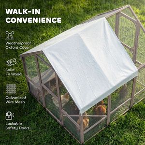 Grande Pollaio in Legno con Copertura Impermeabile, Cassette per Nidificazione e Posatoi per 8-10 Galline, Usato, Gabbie per Animali - Product Image 5