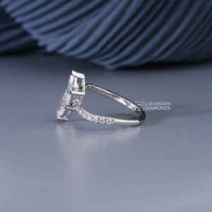 แหวนเพชรทรงมาร์คีส์และทรงกลม 14KT ทองคำเหลือง เพชรเพาะเลี้ยงสำหรับผู้หญิง เครื่องประดับหรูหรา 16 เม็ด ของขวัญวันครบรอบ น้ำหนัก 1.75 กรัม - Product Image 4