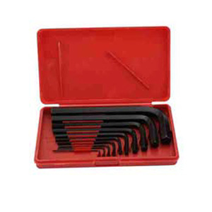 Juego de Llaves Allen Hexagonales Cortas DN-KI10V SAE, Nuevo, Juego de 10 Piezas en Blíster, Color Negro - Product Image 1