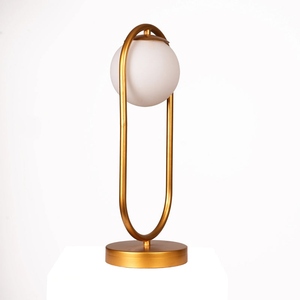 Modern Nordic Gold Globe <b>Table</b> Lamp Creative Glass Ball <b>LED</b> <b>Bedside</b> Light for Luxury Hotel Bedroom Living Room Home Decor - Product Image 3