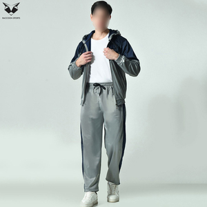 Men Color Blocked Hooded Mid Rise Tracksuits Full Zipper High Quality Training Jogging Sports Wear Men Top Fabric Tracksuits - Product Image 4