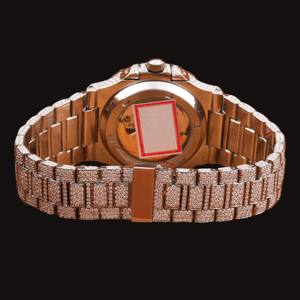 ใหม่ diadream GEMS & Jewel แฟชั่นฮิปฮอปของผู้ชาย41มม. หน้าปัดเพชรสีฟ้า Moissanite เพชรการเคลื่อนไหวนาฬิกาควอตซ์สีเงิน - Product Image 3