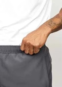 Pantalones Cortos Deportivos de Algodón Gris para Hombre, Diseño Personalizado con Logotipo, Corte Holgado, por Encima de la Rodilla, para Gimnasio y Running - Product Image 4