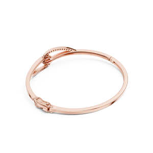 Luxury Rose Gold Lab Grown Diamond Twist <b>Infinity</b> Bangle <b>Bracelet</b> for Women Modern Pavé Diamond Fine Jewelry - Product Image 4