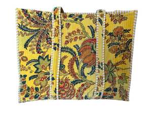 Bolsa de Terciopelo Estampada, Bolsa Acolchada con Estampado Indio, Bolsa de Compras Sostenible - Product Image 3