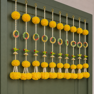 Guirnalda de Flores Artificiales con Perlas y Rosas Rosadas, Decoración de Pared para Bodas, Diwali y Hogar - Product Image 2
