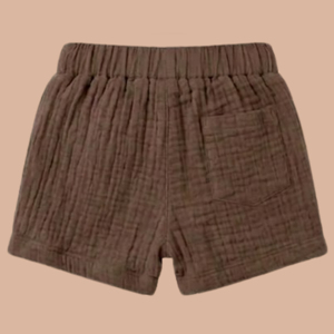 <b>Cot</b> & Candy Organic Muslin Jhabla <b>Set</b> Cocoa Whisper Oversized Cotton Top Shorts for 0-3 Months Baby Summer Infant Clothing - Product Image 5