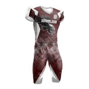 Uniformes de Fútbol Americano Personalizables 2026 para Jóvenes y Adultos, Diseño Sublimado Transpirable y Elegante con Conjuntos Completamente Bordados - Product Image 5