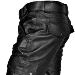 Pantalones para Hombre, Personalizados OEM, Deportivos, de Cuero y Lona, Cintura Media, Rectos, a Rayas, Casuales, Impermeables, con Cintura Elástica - Product Image 1