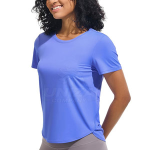T-shirt de sport léger en toile 100 % coton pour femme, anti-humidité, doux, pour fitness, exercice, yoga, course à pied et entraînement - Product Image 3
