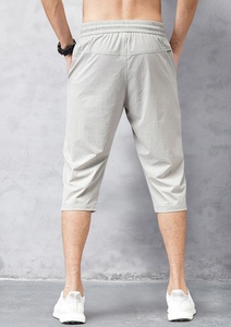 High Quality Loose Fit <b>Mens</b> Capri <b>Pants</b> Custom logo Capri Sweatpants Quick Dry 34 Trouser Capri for <b>Men</b> Sport <b>Cropped</b> <b>Pants</b> - Product Image 4