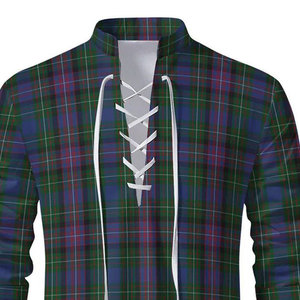 Chemise à lacets en tartan écossais des Highlands de haute qualité pour hommes, motif Clan Rankin, manches longues, style décontracté Jacobite, vente en gros - Product Image 4