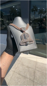 Pendentif cloche personnalisé avec lettres, entièrement serti de moissanites VVS, en argent sterling 925, bijoux personnalisés - Product Image 5