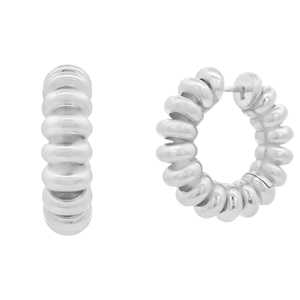 Ribbed Huggie <b>Hoop</b> <b>Earring</b> Custom 14K <b>Solid</b> Gold Minimalist Dainty Classic Bold Statement Everyday Luxury Fine Jewelry Wholesale - Product Image 1