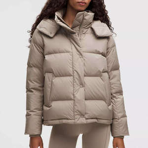 Top Selling Custom Logo Women's Puffer genuine <b>Jacket</b> Ash Grey Lightweight Water Proof Winter <b>Warm</b> Puffer <b>Jacket</b> for women - Product Image 1