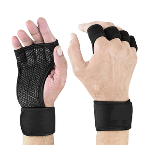 Guantes de Gimnasio de Medio Dedo con Soporte para Muñeca, Transpirables, Ecológicos, de Nailon/Poliéster/Rayón, Resistentes, Antideslizantes, Protección Avanzada - Product Image 1