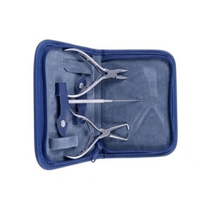 Premium Quality Hair Extensions Tools Kit with Stainless Steel Pliers <b>Beading</b> Jar Silicone Lined Micro Rings Pulling <b>Needle</b> Hook - Product Image 2