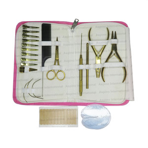 Hair Extension <b>Tools</b> <b>Kit</b> Micro Link Crimping Plier Threads Hook Loop <b>Tool</b> <b>Small</b> Scissor and Metal Pin Tail Comb Stylist <b>Kit</b> - Product Image 2