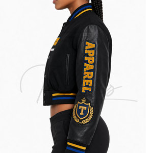TELLUS APPAREL Veste légère d'hiver respirante de style universitaire pour femmes avec poignets côtelés, couleurs et tailles personnalisables tendance - Product Image 3