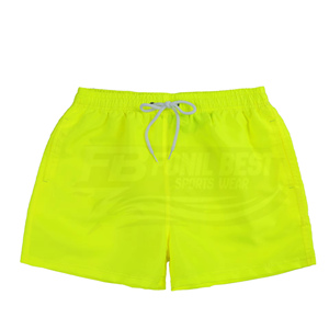 Hot Selling Summer Casual Solid Color Surfing <b>Trunks</b> Breathable Waterproof Drawstring Mid Knitted Polyester Beach Shorts for <b>Men</b> - Product Image 5