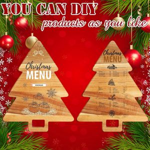 Planche à découper en bois d'acacia écologique ZF Global Export, design sapin de Noël, compatible lave-vaisselle, pour la cuisine, décorative pour les fêtes - Product Image 4