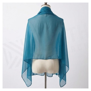 Women's Long <b>Chiffon</b> <b>Scarf</b> Solid Color Lightweight Fashion Accessory All Seasons Daily Wear Simple Style Blue - Product Image 2