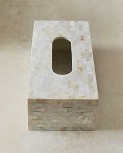 The Best Tissue Box Natural Mother of Pearl <b>Mosaic</b> Handcrafted Marble Bone Inlay Paper Storage for <b>Table</b> Decoration - Product Image 3
