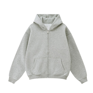 Premium <b>Mens</b> Oversized Zip-Up Hoodie Solid Color Fleece Hooded <b>Sweatshirt</b> Casual Autumn Wear Regular Sleeve Knitted Cotton Fit - Product Image 3