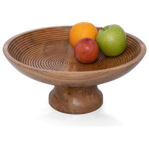 Cuenco con cuentas de Pedestal de madera de mango para mostrador de cocina, exhibición decorativa de frutas, Fiesta en casa, suministro al por mayor para almacenamiento de alimentos - Product Image 5