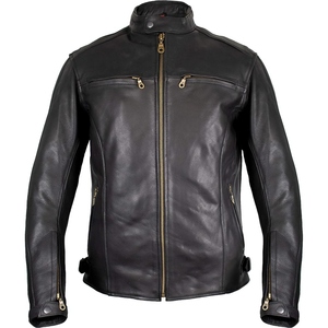 Men's Black <b>Genuine</b> <b>Leather</b> <b>Jacket</b> Mandarin Collar Zipper Closure Casual Style Winter Wear Regular Fit Solid Color Satin Lining - Product Image 6