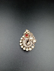 Classic Amaira Jewels 925 Silver Ruby <b>Brooch</b> Pear Cut Diamond Flower Design Unisex Wedding Gift Jewelry Claw Setting - Product Image 5