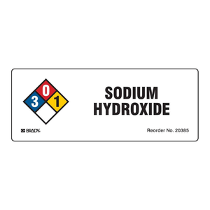 Etiquetas Adhesivas de Hidróxido de Sodio Brady NFPA - Acabado Mate de PVC Duradero para Seguridad Química en Laboratorios - Product Image 2