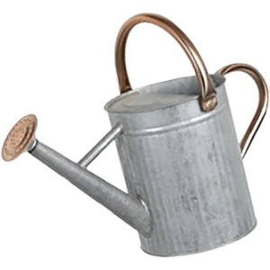 Arrosoir de jardin vintage en acier galvanisé avec revêtement poudré, vert avec accents cuivrés, pour usage intérieur et extérieur - Product Image 3