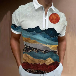 Polo de manga corta de verano para hombre, camiseta de golf con solapa y logo bordado, estilo de negocios, top de media manga. - Product Image 4