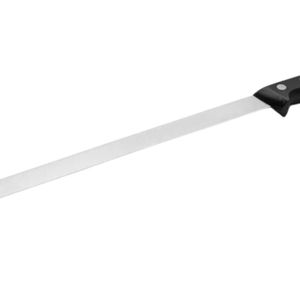 Couteaux à découper à lame Granton noire avec rainures ovales sur le bord, trois rivets métalliques et profil long et fin pour la découpe de viande - Product Image 2